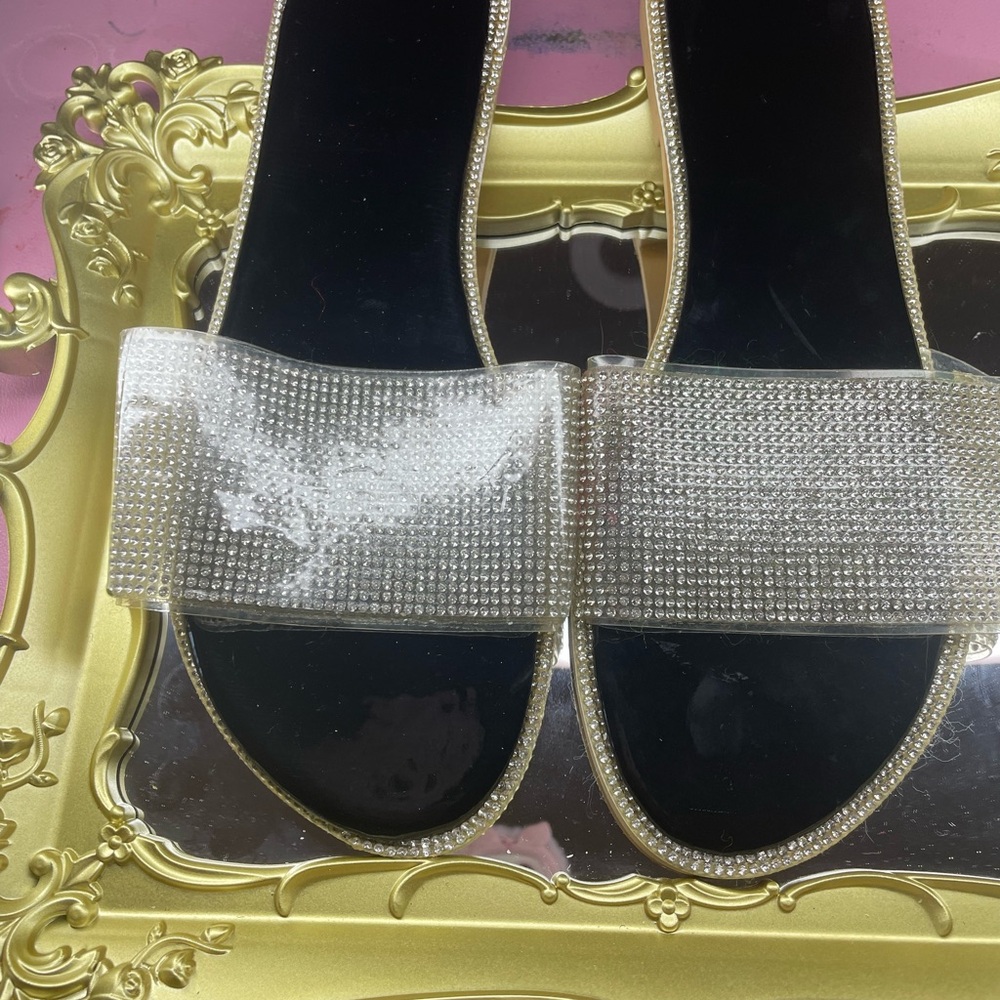 Elegant Rhinestone Slide Sandals
